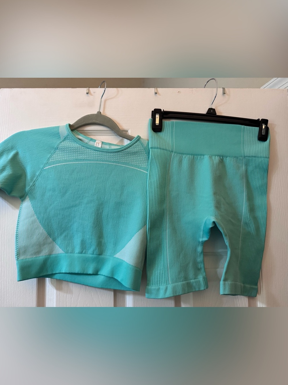 SHEIN Seamless Active Shorts Set - Aqua 4 FOR $20 SALE